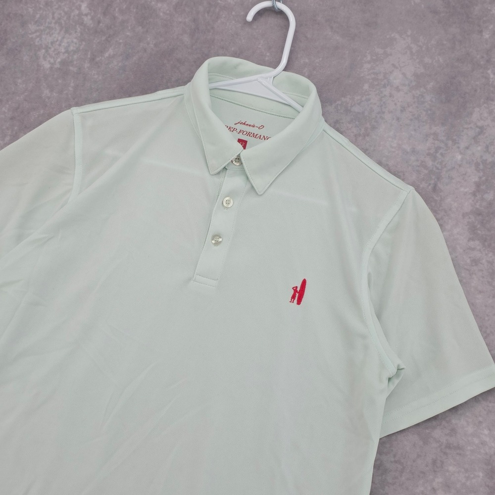 Johnnie-O Prep-Formance Boys 12 Polo Shirt Mint Green The Golf Practice Logo
